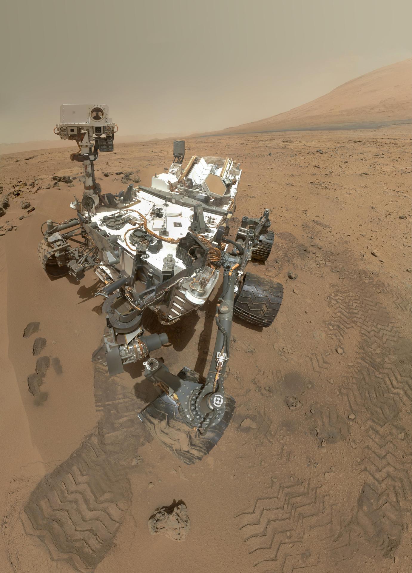 Gale crater terrain on Mars photographed by NASA’s Curiosity rover.